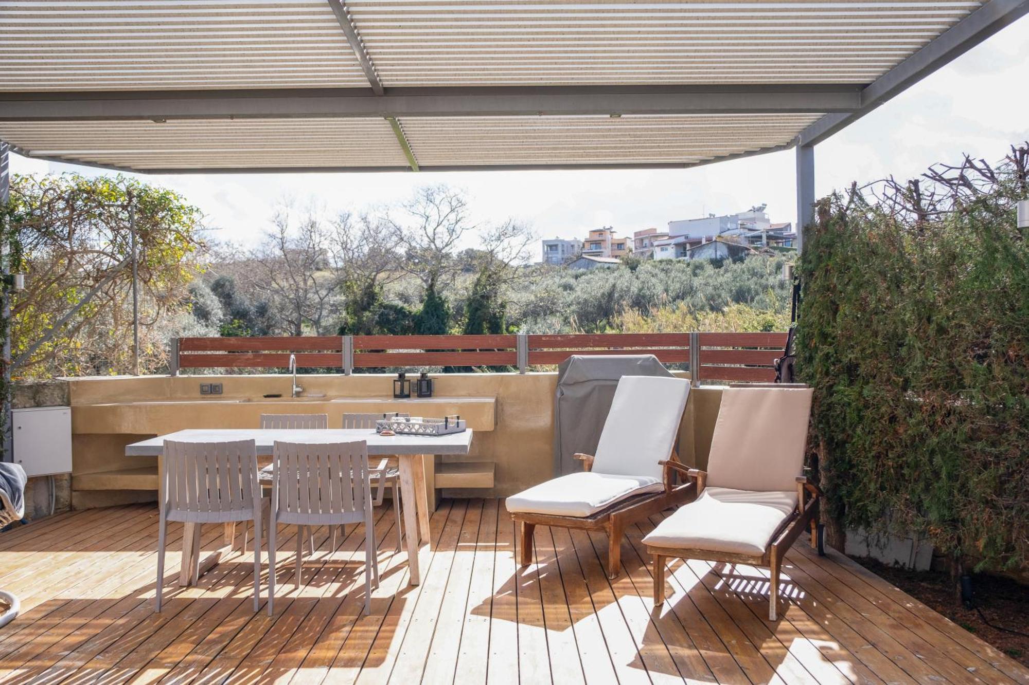 Glaros Casa Verde - Cozy Flat With Garden Near Beach カト・ダラトソ エクステリア 写真